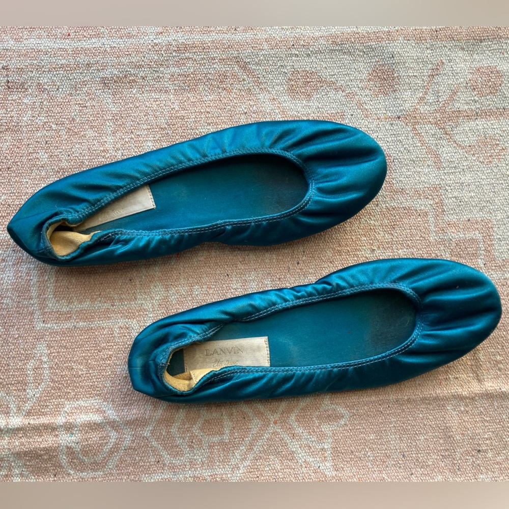 Lanvin Teal Ballet Flats